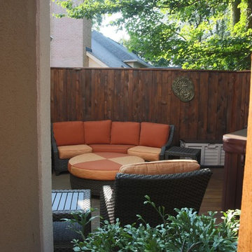 Private Patio with Wood Fence