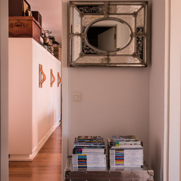 Chiado Hall with Etched-Glass Mirror and Metal Trunk