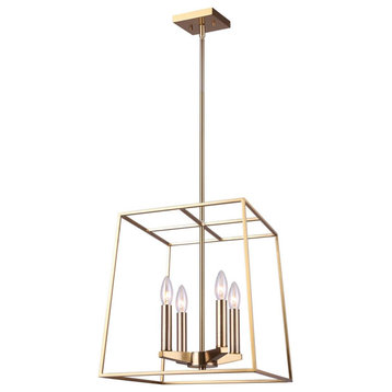 Coco 4 Light Chandelier, Gold