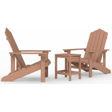 vidaXL Adirondack Chair Outdoor Adirondack Lawn Chair for Patio HDPE Brown