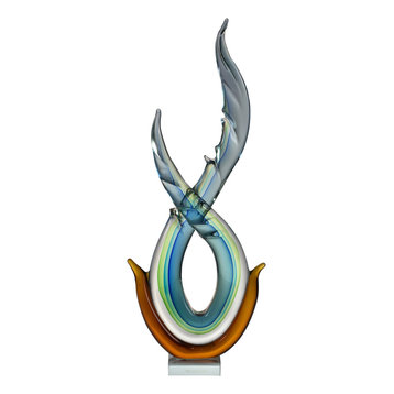 Aqua Art Glass Sculpture
