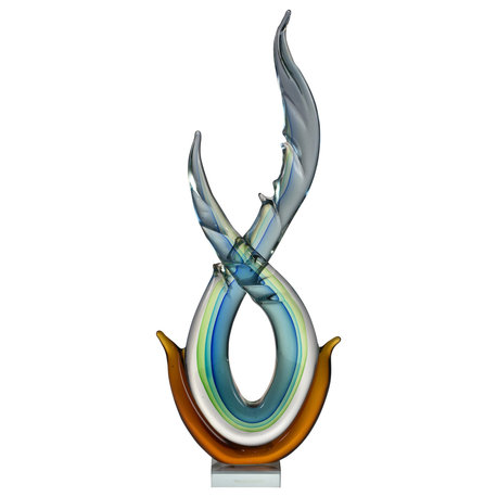 Aqua Art Glass Sculpture