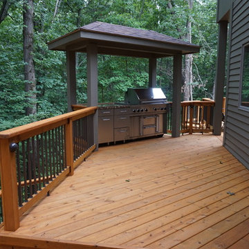 Custom Designed Multi Level Deck with Outdoor Covered Grilling Area and Screen I