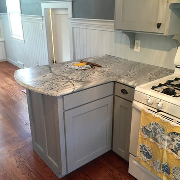 Remodel, kitchen refacing, gray.