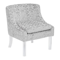 55 Downing Street - Lauren Morgan Operetta Dove Cushioned Accent Chair - Bar Stools And Counter Stools
