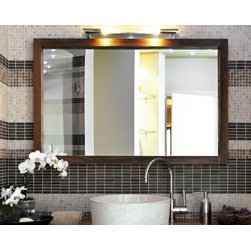 Espresso bronze frame mirror - Bathroom Mirrors