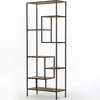 Geometric Reclaimed Wood and Iron Bookcase 84"