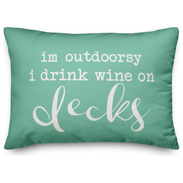 Drink Wine On Decks Outdoor Lumbar Pillow