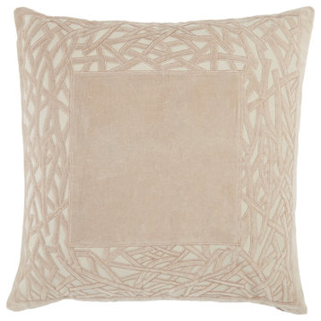 Jaipur Living Birch Trellis Beige/ Cream Poly Fill Throw Pillow 22 inch