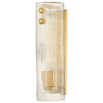 Hudson Valley Lighting - Prospect Park 1-Light Wall Sconce Aged Brass - While Prospect Park is a natural choice in the bath, it doesn't have to be limited to one room in the home. This artfully crafted sconce works well in the bedroom, hallway, entryway and other spaces. The Aged Brass or Polished Nickel finials paired with ribbed piastra glass adds texture and emits beautiful light.