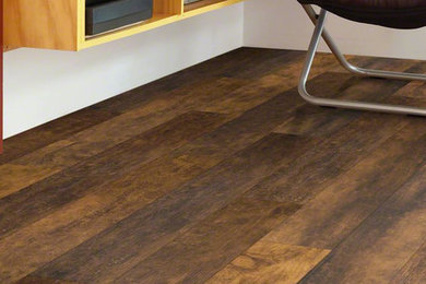 Living room - mid-sized traditional formal laminate floor and brown floor living room idea in Other with white walls, no fireplace and no tv