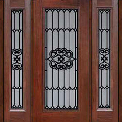 Prehung House Sidelights Door 80 Fiberglass Tivoli Full Lite - Front Doors