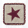 Burgundy Star Wicker Weave Trivet 9"x9"