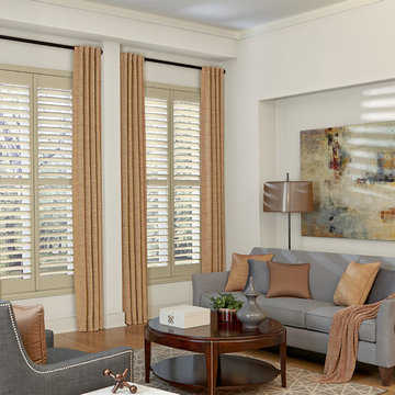 Layered Window Coverings for the Living Room