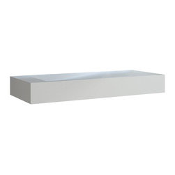 ADM Bathroom Design - ADM Rectangular Wall Mounted Sink, White, 47", Glossy White, On-Left - Bathroom Sinks