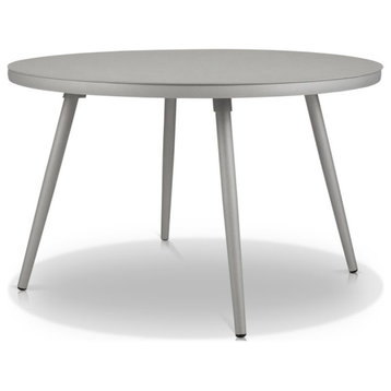 Source Furniture Aria Aluminum Frame Round Dining Table in Kessler Silver