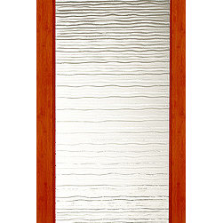 BM-35 Interior Bamboo Contemporary Small Wave Glass Single Door - Interior Doors