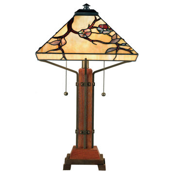 Quoizel TF6898 Tiffany 2 Light 24" Tall Table Lamp - Cherry
