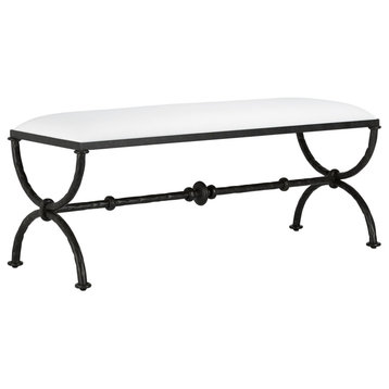 Currey and Company 7000-0801 Bench, Rustic Bronze Finish