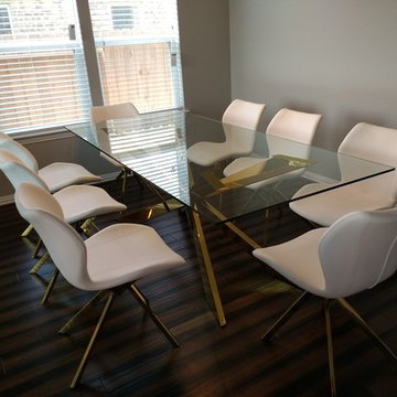 Cross Dining Table & Chairs - Gold