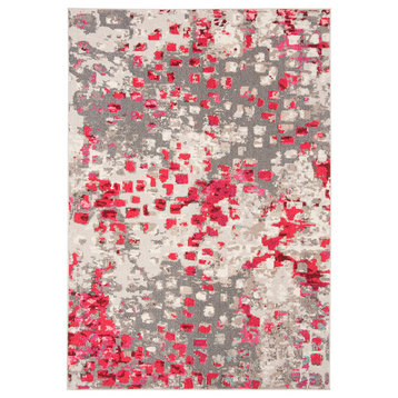 Safavieh Madison Collection MAD425 Rug, Grey/Red, 3' X 5'