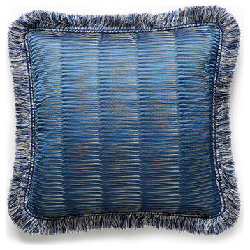 Wavelength Pillow, Indigo, 22" X 22"
