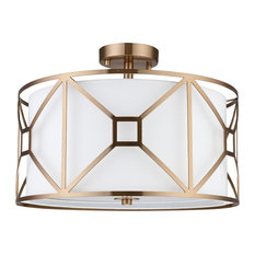 Regan 3-Light Semi-Flush, Bronze, 20", Brass, Medium, Incandescent