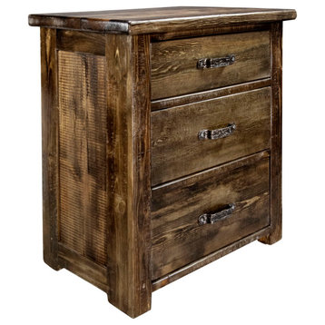 Big Sky Collection Rugged Sawn 3 Drawer Chest of Drawers, Provincial Stain
