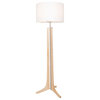 Forma - LED Floor Lamp - White Linen, Wood: Maple, Black Anodized Aluminum