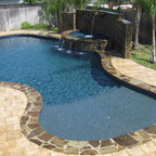 Free Form Vinyl Liner Swimming Pool - Tropical - Pool - Louisville - by ...