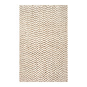 Handwoven Natural Fibers Jute Jagged Chevron Rug, Bleached, 7'6"x9'6"
