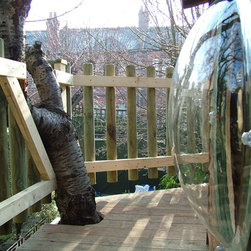 Large treehouse with large slide - Outdoor Playhouses