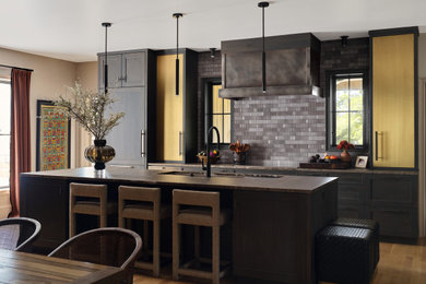 Example of a transitional kitchen design in Boston
