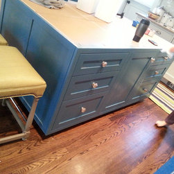 Blue and White Kitchen Island - Kitchen Islands And Kitchen Carts