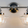 Lavagna 2 Light Schoolhouse Wall Sconce with LED Bulbs, Brushed Nickel