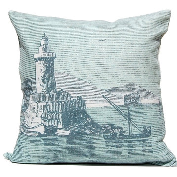 Lighthouse Engraving Pillow