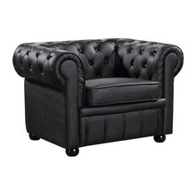 1 rolled arm, button back chair