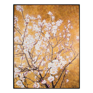Oriental Blossom Framed Hpainted Cnvs