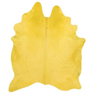 Highlight Yellow Dyed Cowhide Rug, L