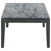 Mozzi Rectangular Coffee Table Faux Grey Marble and Black
