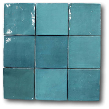 Mestizaje Zellige 5 x 5 Ceramic Tiles - Turques, 9 Sq Ft