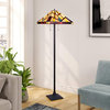 Chloe Lighting Vincent Tiffany-Style 2-Light Mission Floor Lamp 18" Shade