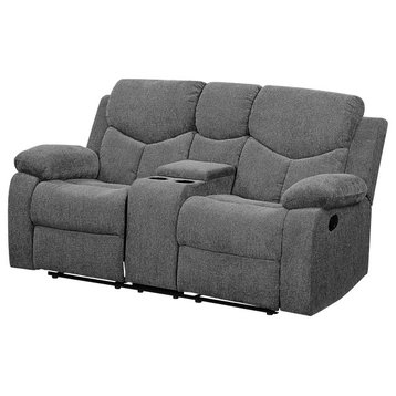 ACME Kalen Loveseat with Console (Motion) in Gray Chenille