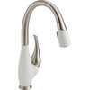 Delta Fuse Single Handle Pull-Down Kitchen Faucet, Stainless/White, 9158-SW-DST