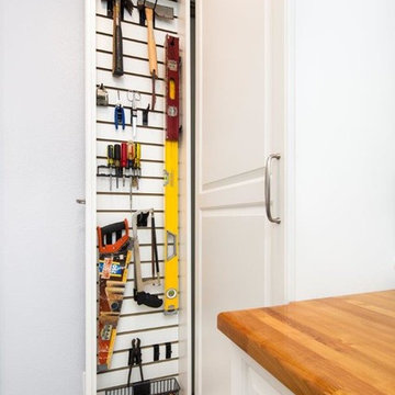Laundry Room with Workbench and Storage
