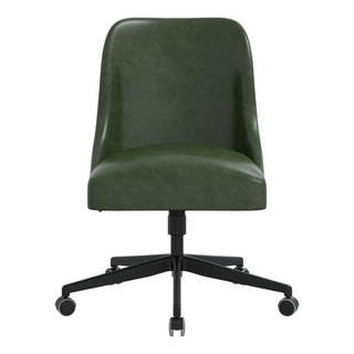 Modern Office Chair Upholstered Cotton&Linen Swivel Task Chair Height Adjustable