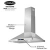 Ductless Wall Mount Range Hood in Stainless Steel with LED Lights