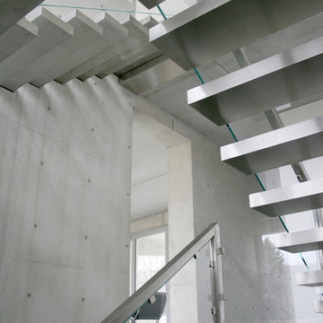 Steel Stairs w/ Glass Railings