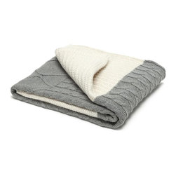 Eco Patchwork Cable Throw-Milk/Aluminum - Products