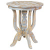 East at Main Barron Round Rubberwood Accent Table, Gray